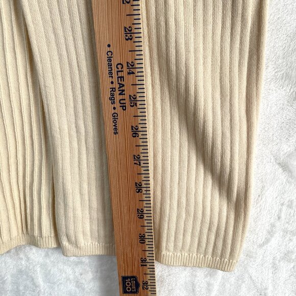 Free People Skyline Skirt Womens M Cream Ribbed Knit Midi Stretch - Picture 5 of 9